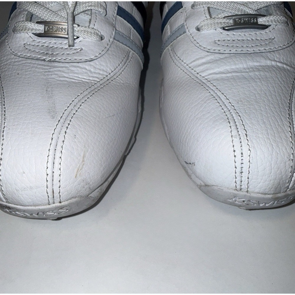 Men's K-Swiss Varsity Classic Low Top Sneakers White/Navy Blue Stripes Size 11.5 - Picture 5 of 7
